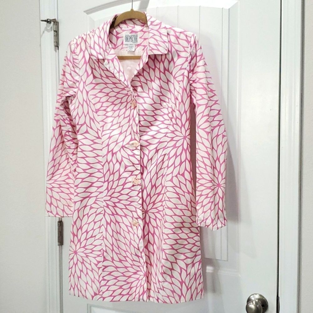 Yves Cossette Depeche Mode Vintage Pink Coat, Size 6